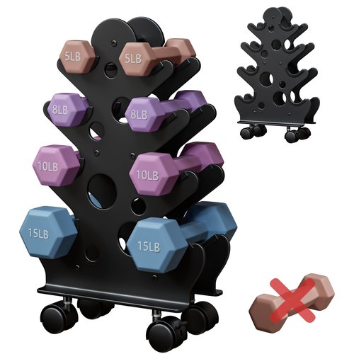 Chinpakden Dumbbell Rack Stand with Wheels - A-Frame Weight Rack(Dumbbells Not Included), Dumbbell Storage Rack Weight Holder Dumbbell Holder for Home Gym Space Saver.