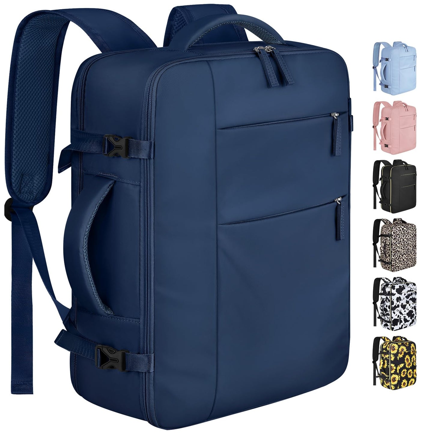 Capolo Travel Backpack for Women Men Waterproof Laptop Backpack Airlines Approved Carry On Backpack Bag Computer Bookbag for Business, Work, Traveling Fits 15.6 Inch Laptop(Dark Blue)
