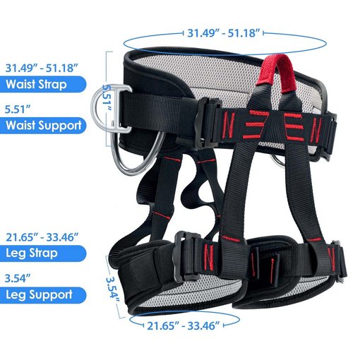 HandAcc Climbing belts, Thicken Professional Large Size Safety Belt for Caving Rock Climbing Fire Rescuing Rappelling Tree and Outdoor Adventure Activities