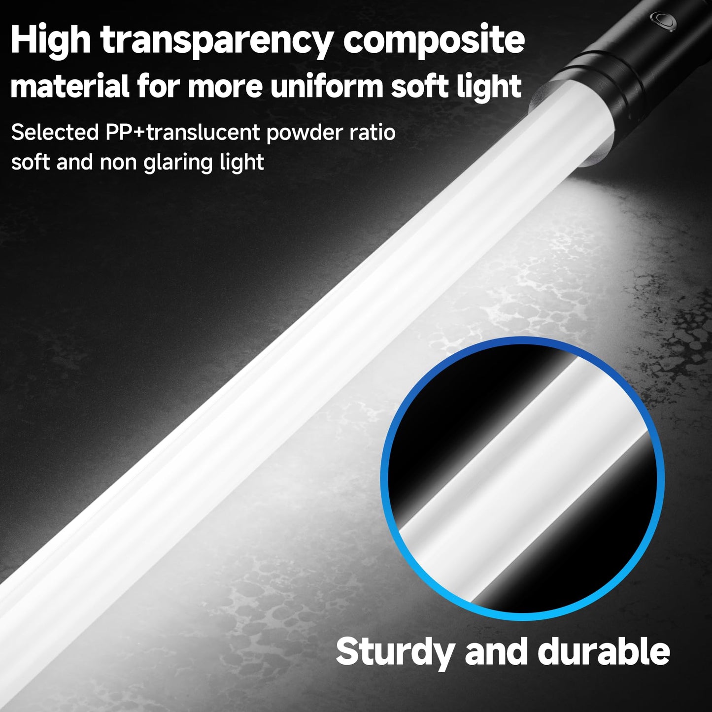 LED Illuminated Hard Hiking Poles, Lighting Tools and Warning Functions, USB Charging, 8-Hour Battery Life, IP55 Waterproof