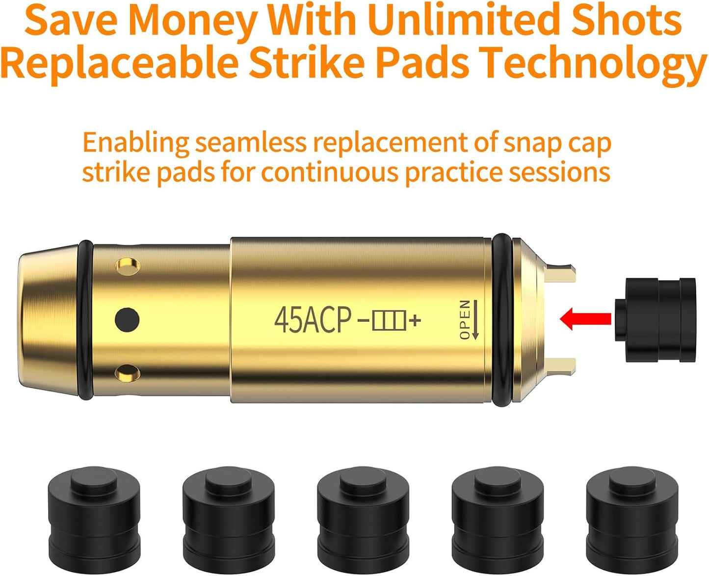 .45ACP Laser Training Cartridge with Chamber Extractor Tool Dry Fire Practice and Shooting Training