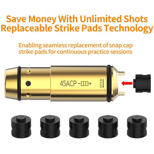 Gobxld .45ACP Laser Training Cartridge with Chamber Extractor Tool Dry Fire Practice and Shooting Training