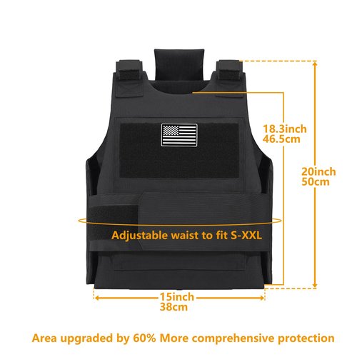 KUIEDIS Tactical Vest Outdoor, Light Adjustable Training Protective Vest,Suitable for Police Fbi Vest Gilet Equipment