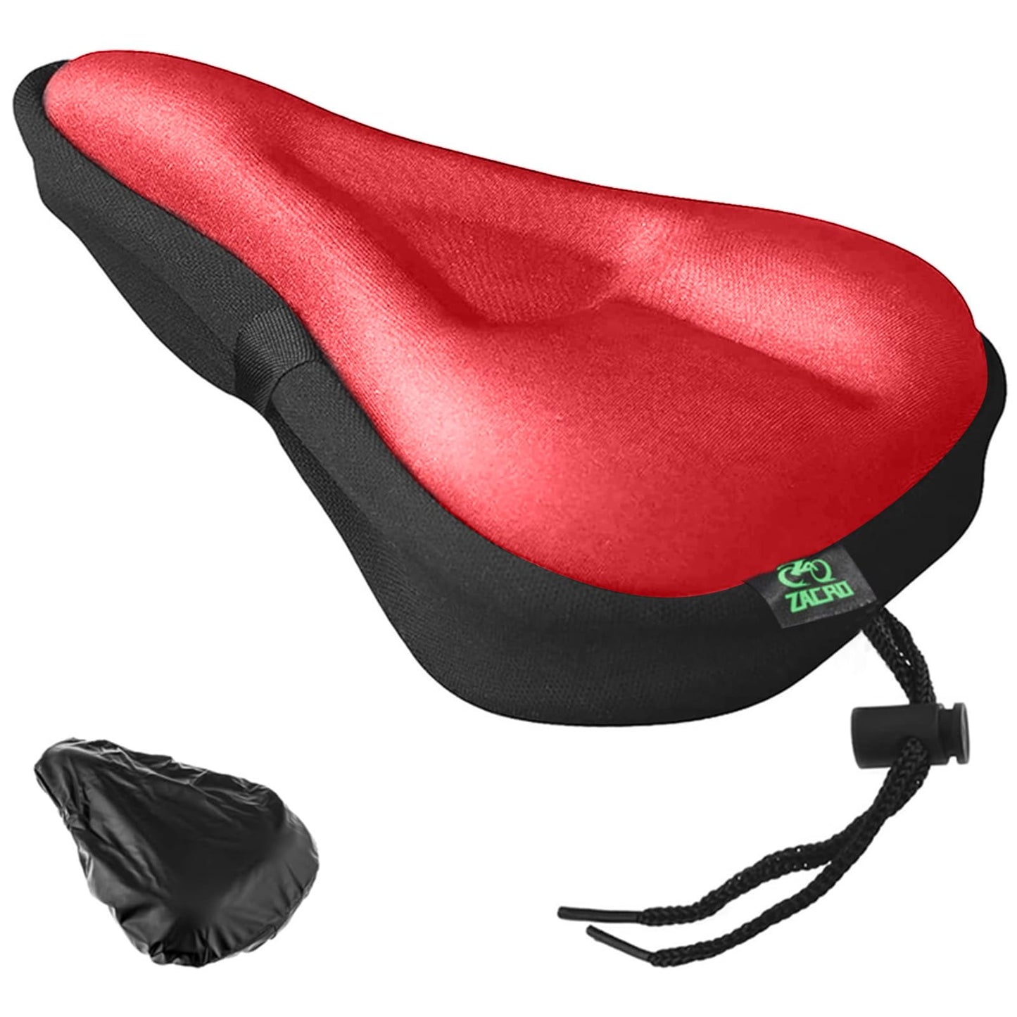 Zacro Bike Seat Cushion - Padded Gel Bike Seat Cover for Men & Womens Comfort, Compatible with Peloton, Stationary Exercise or Cruiser Bicycle Seats, 11 x 7 inches