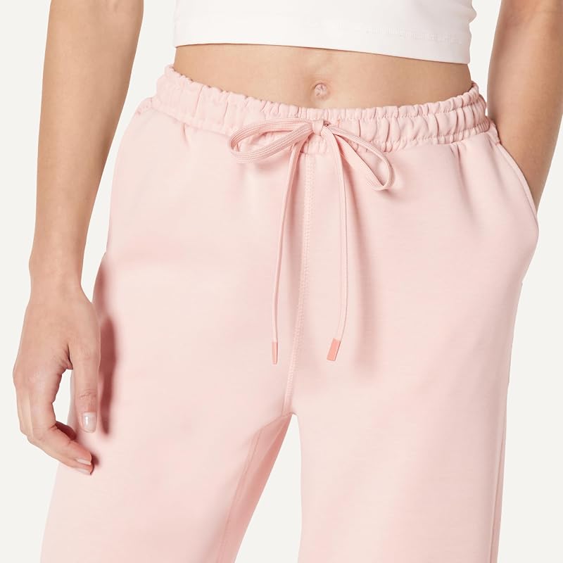 Dusty Pink Large Amazon Essentials Women's High Rise Loose Fit Jogger Pants