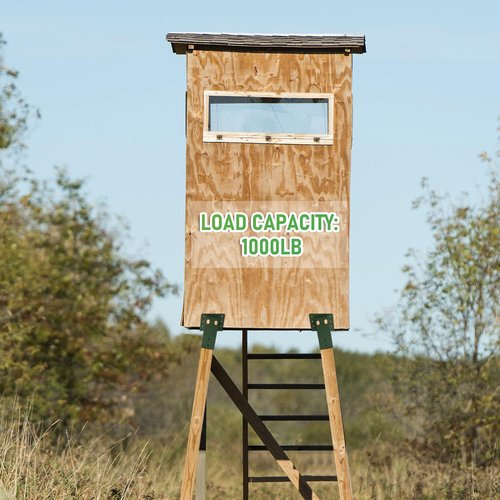 Deer Stand Brackets, 4Pcs Green Outdoor 4"x 4" Compound Angle Brackets for Outdoor Platforms, Deer Hunting, Shooting Shacks, Observation Decks and Tree Houses