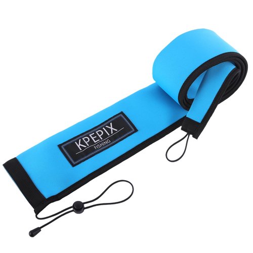 KPEPIX Neoprene Fishing Rod Sleeve for Casting, Trolling, Spinning Rods – Lightproof & Puncture Resistant Rod Cover – Fishing Pole Protective Case for Storage & Transportation(Blue, S)