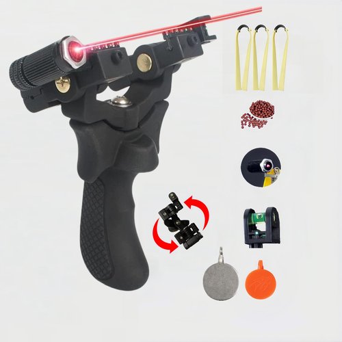 Hunting & Shooting Slingshots for Adults, 360ᵒ Rotate Bowhead, Pivoting Head, Laser Set