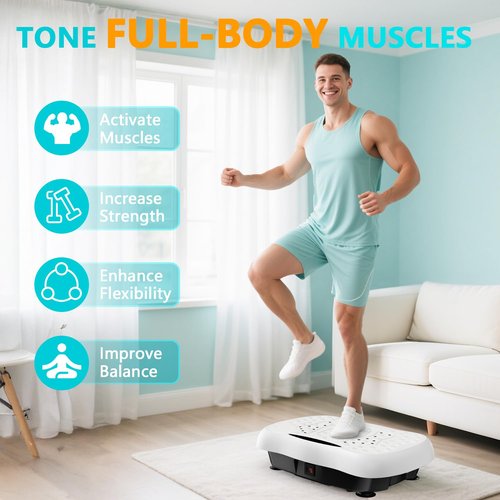 Damkee Vibration Plate Exercise Machine, Vibrating Equipment for Weight Loss and Lymphatic Drainage Massager, 3D Waver Exerciser for Fitness, Full Body Workout Shake Board with 120 Adjustable speeds