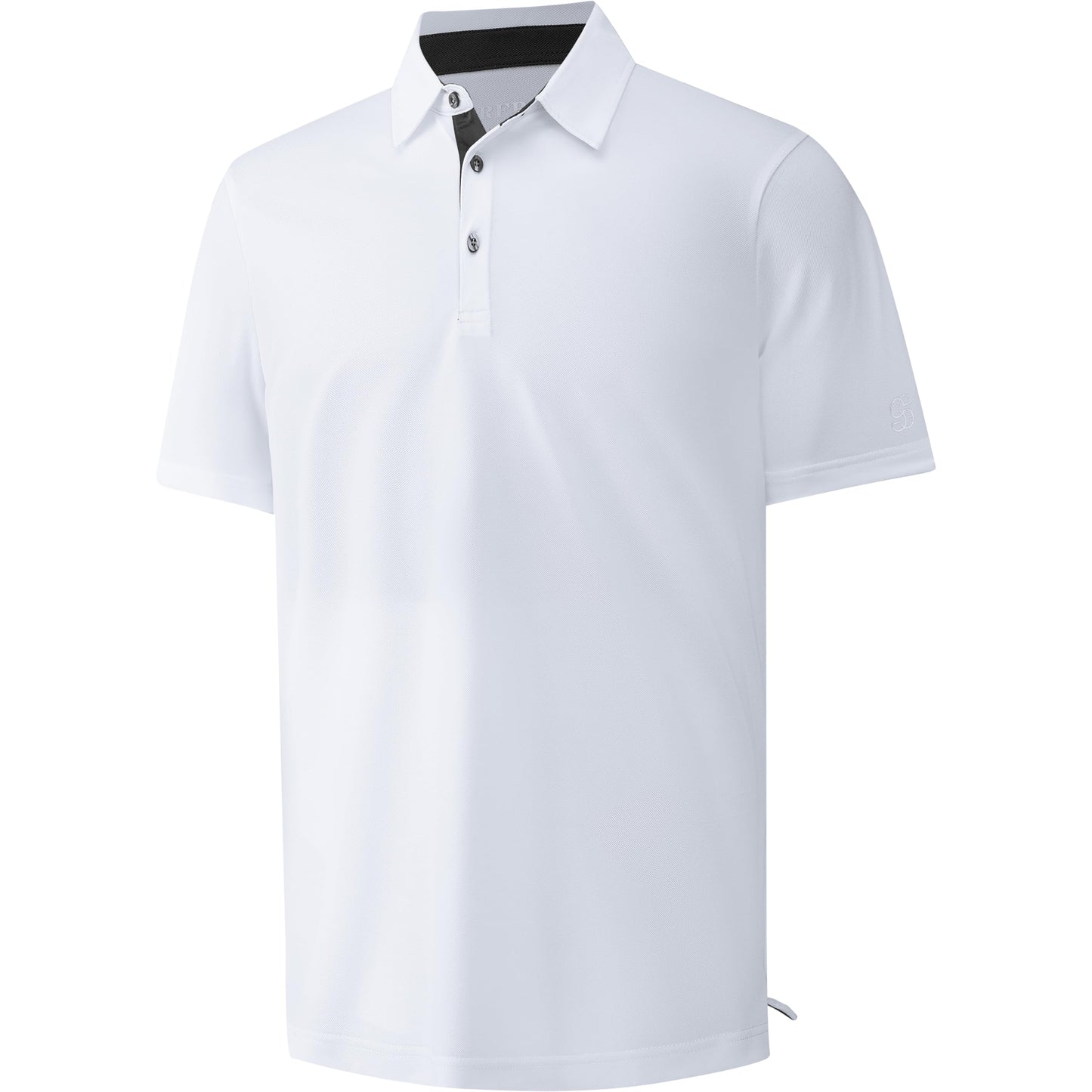 Srysrfp Mens Pique Polo Shirts for Men Short Sleeve Performance Moisture Wicking Quick Dry Casual Sport Collared Men’s Golf Shirts, L White