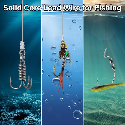 Dr.Fish Solid Core Lead Wire 1LB,High-Density Fishing Line Soft Sinker Weight Dragging Drifting Fly Tying Crafting Material 1/4"