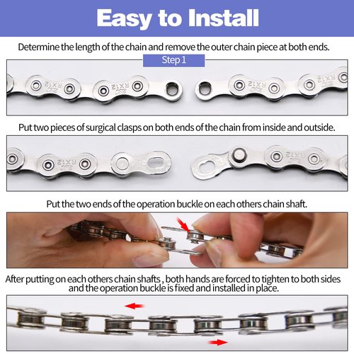 Single/6/7/8/9/10/11/12 Speed Bike Chain, Bike Chain for Road Mountain Racing Cycling(6/7/8 Speed Chan, 1 Set)