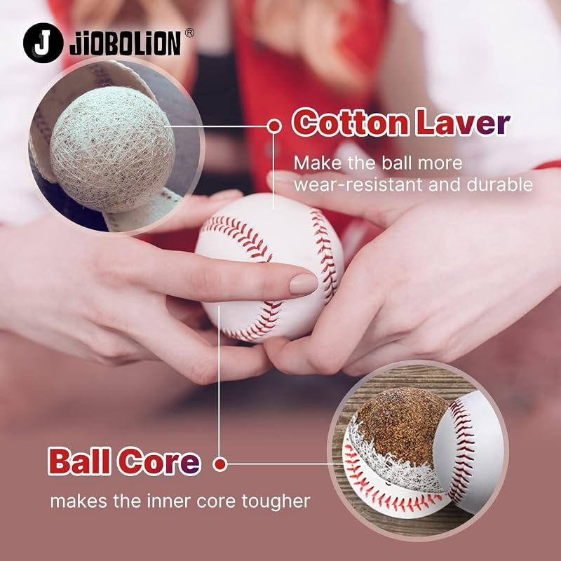 9-Inch Baseballs, Leather-Covered Training Ball, 108 Stitches, 5 oz, 1 Ball, 435 Grams