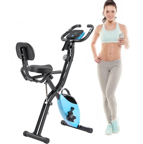 HSUFLWS Folding Exercise Bike with 350 Weight LBS Capacity, Stationary Bike with 16-Level Adjustable Resistance for Home Gym Workout