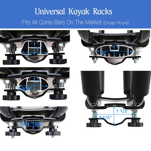 Taelakeni 2 Pairs Kayak Carrier Racks, Universal Cars Kayak Roof J Bar Rack