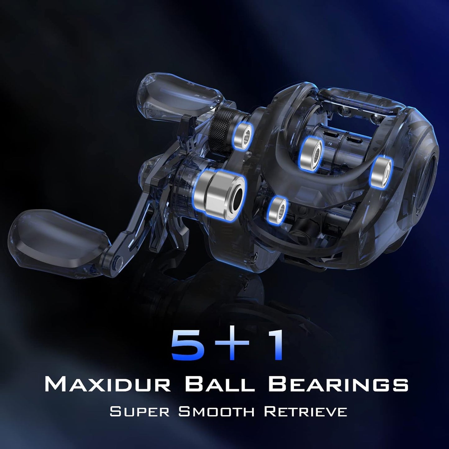 KastKing Centron Lite Baitcasting Fishing Reel – Lightweight, Glass Fiber Infused Nylon Frame – 7.6 OZ – 5 + 1 Anti-Reverse Ball Bearings, 7.1:1 High-Speed Gear Ratio Fishing Reel with Compact Design