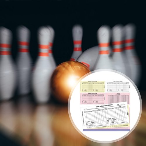 Dunzoom 5 Pack Bowling Team Score Books 9 x 4 Inch Bowling League Record Carbonless 3 Part Recap Sheets or Bowler Score Keeper 750 Pages