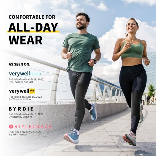 CAMBIVO 2 Pack Knee Braces for Knee Pain, Knee Compression Sleeve for Men and Women, Knee Support for Meniscus Tear, Running, Weightlifting, Workout, ACL, Arthritis, Joint Pain Relief (Black,Medium)