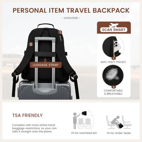 LOVEVOOK Laptop Backpack for Women with Pouch Pocket for Large Capacity Cup,15.6 Inch Laptop Computer Bag Travel Backpack Purse,Waterproof Work Business Backpack College Teacher Bags,Dark Purple