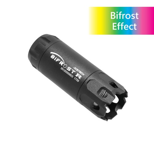 ACETECH Airsoft Pistol/Riffle RGB Tracer Unit Bifrost R 14mm CCW Negative Thread with M14- to M11+ Adaptor Glow in The Dark Green/Red BB LED Rainbow Lighting Effect (Black)