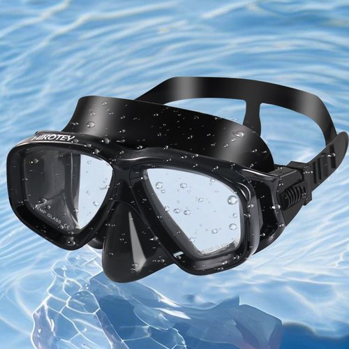 HIKOTEY Snorkeling Set for Adults, Full Dry Snorkeling Mask Set for Adults, Anti-Fog Protection, Unisex,HD Panoramic View (Black)