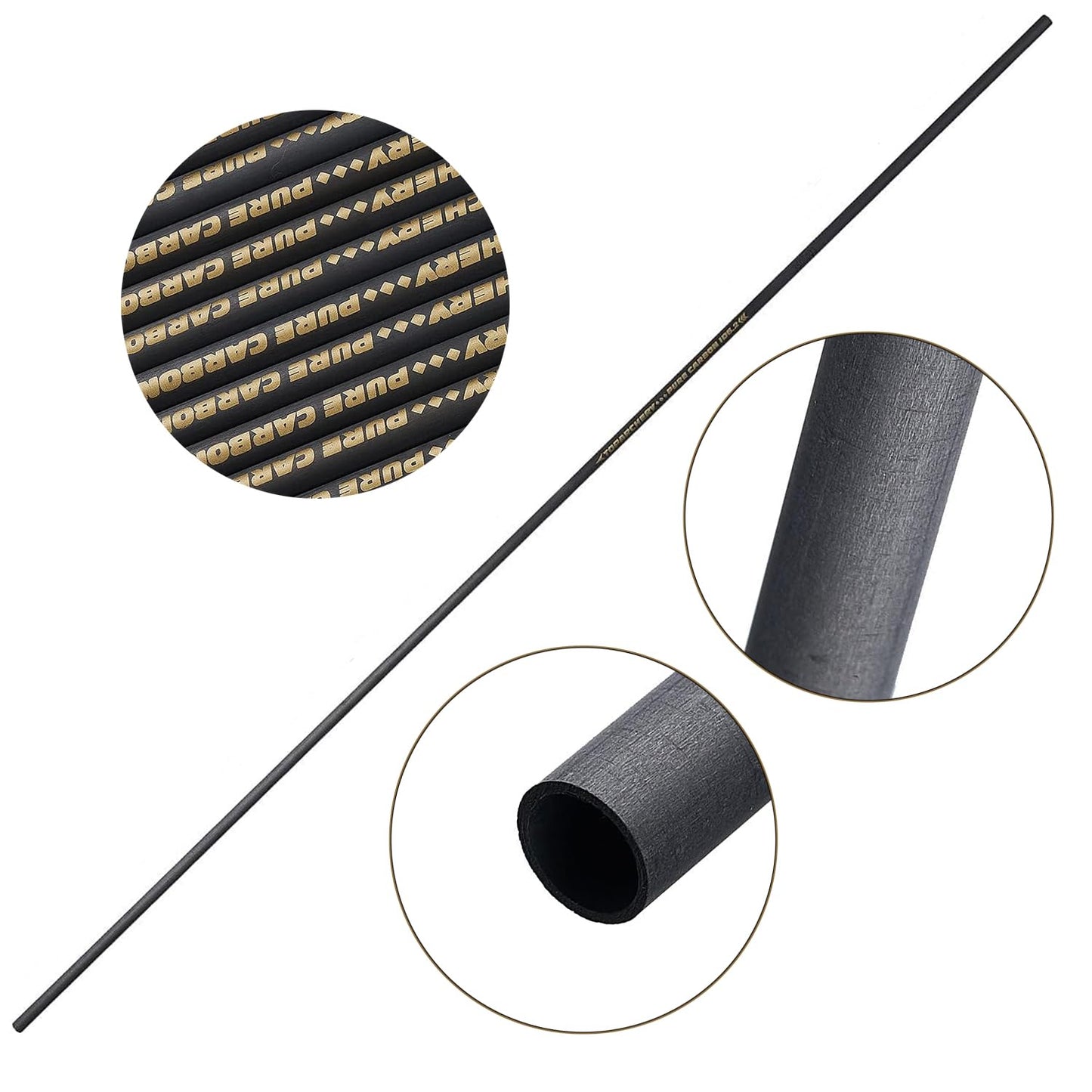TOPARCHERY Arrow Shaft Pure Carbon Shafts 33 Inch Arrow Tube for DIY Hunting Arrows Recurve Bow Compound Bow 12Pcs (Spine:300)