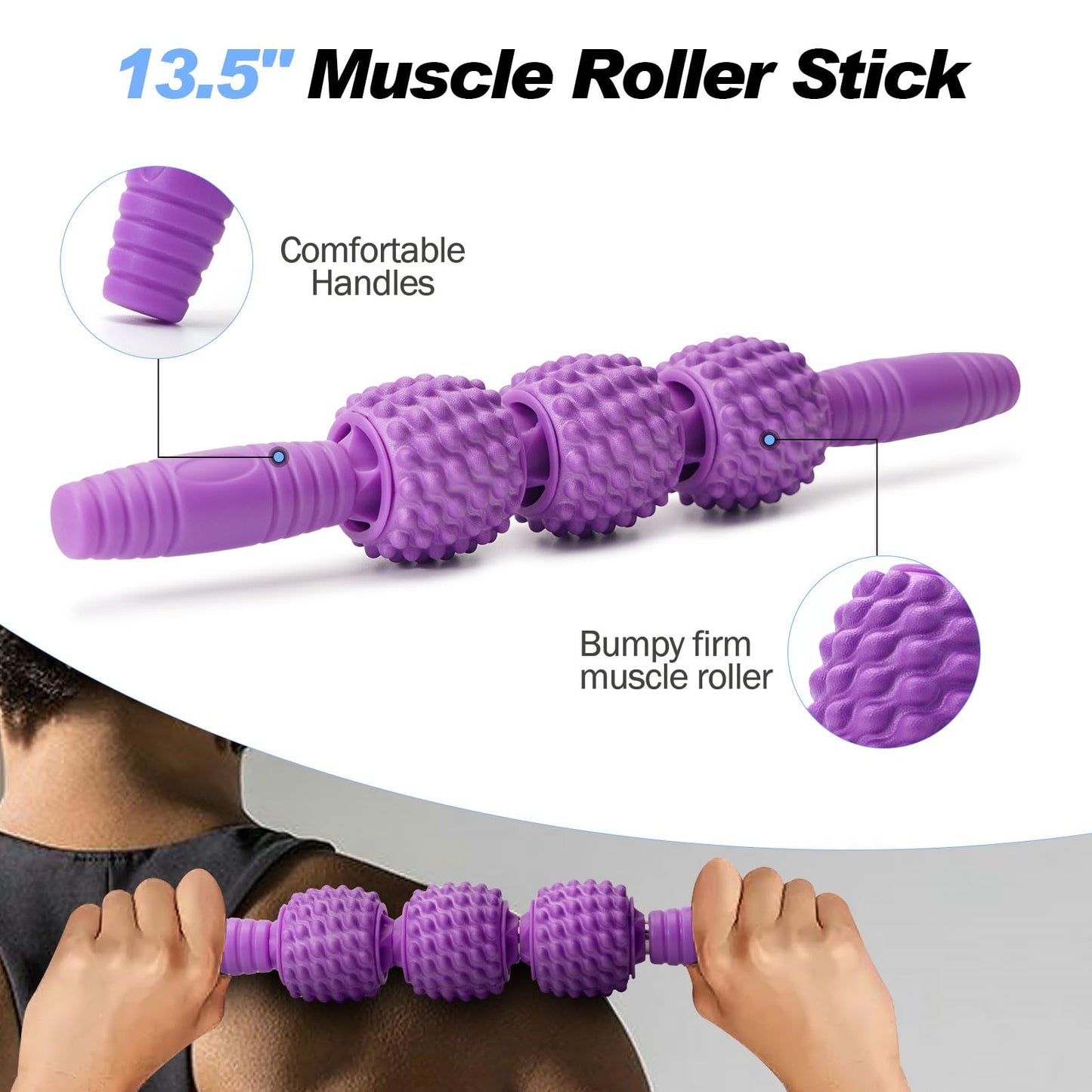 5 in 1 Foam Roller Set High Density Patented Foam Roller for Exercise