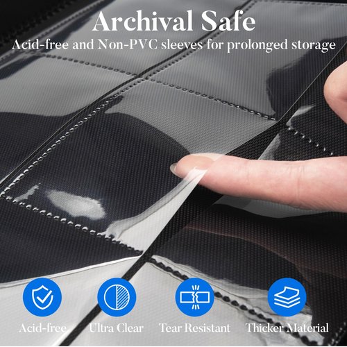 Premium 9 Pocket Card Binder for 540 Cards, Fabmaker PU Cover Trading Card Binder, Sturdy Card Collection Album, Sleek Card Holder Folders for YuGiOh, MTG, TCG, Game Cards & Sports Cards, Black