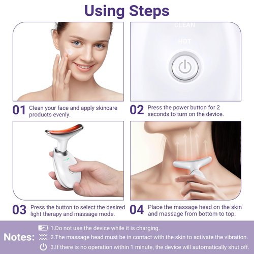 KYOTTANI Neck Face Massager, Face Sculpting Tool, 3 Modes and Vibration for Facial Massager for Double - Chin Wrinkle,Daily Home Use