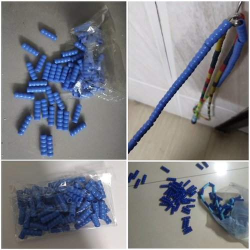 SquEqu 50 Pack Beaded Jump Rope Beads Replacement Tangle-Free Segmented Skipping Rope Rubber Bead Barrel Parts for Soft Beaded Skipping Ropes Cable Adults Kids Adjustable Segmented Jumping Rope