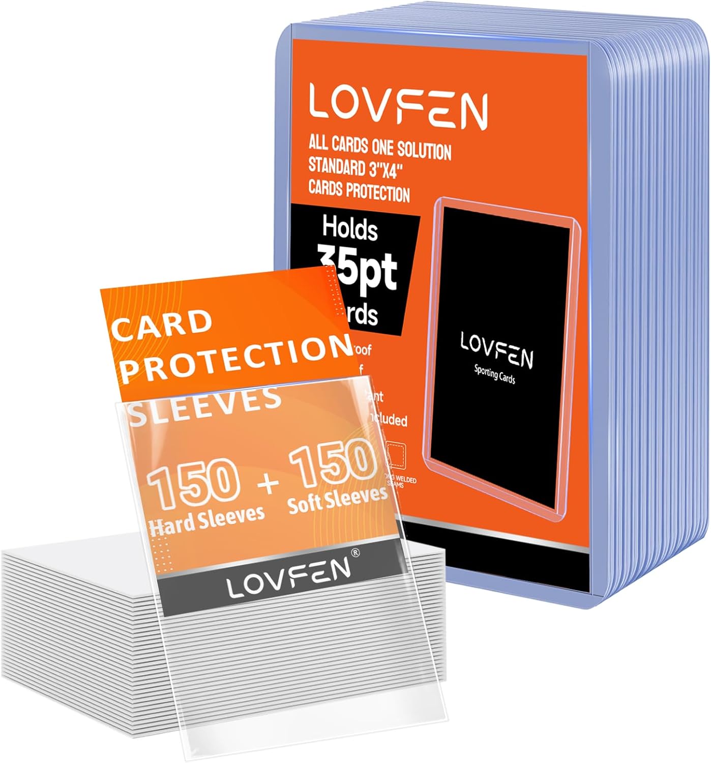 200 Toploads for Cards & Penny Sleeves 35PT Hard Plastic Card Holders 3x4 Baseball Card Protectors for TCG Sports Football Collectible Cards