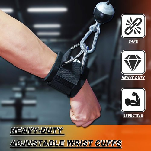 Adjustable Wrist Straps for Cable Machine Workouts – Enhance Grip Strength & Wrist Power, Perfect for Arm Wrestling, Lateral Raises, and Triceps Exercises
