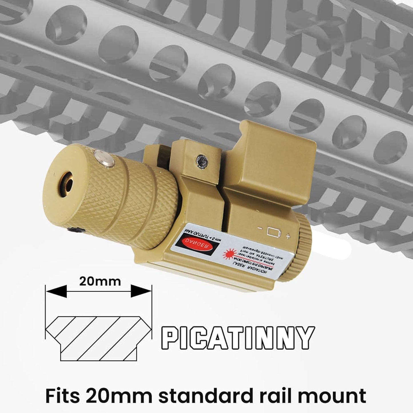 KASENTE Red Laser Beam Sight with 21mm Picatinny Weaver Rail Mount for Airsoft Gun Pistol Rifle