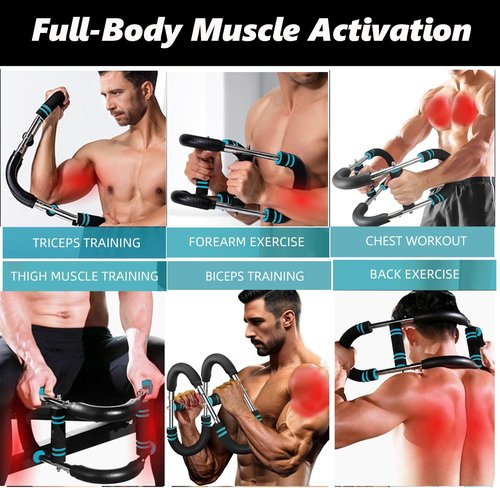 NOAOVO Arm Trainer, Adjustable Resistance Twister Arm Exerciser Chest Exerciser for Men, Portable Chest Workout Equipment Arm Trainer for Men