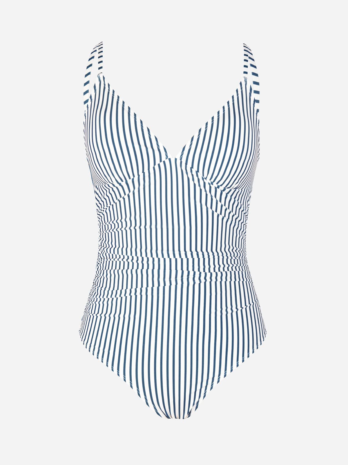 CUPSHE Women One Piece Swimsuit Bathing Suits Stripe Deep V Neck Tummy Control Low Back Adjustable Straps XXL
