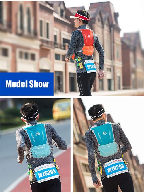 Win.Deeper 5L Lightweight Running Backpack Outdoor Sports Trail Racing Marathon Hiking Fitness Bag Hydration Vest Pack (Black + 500ML Water Bottle)