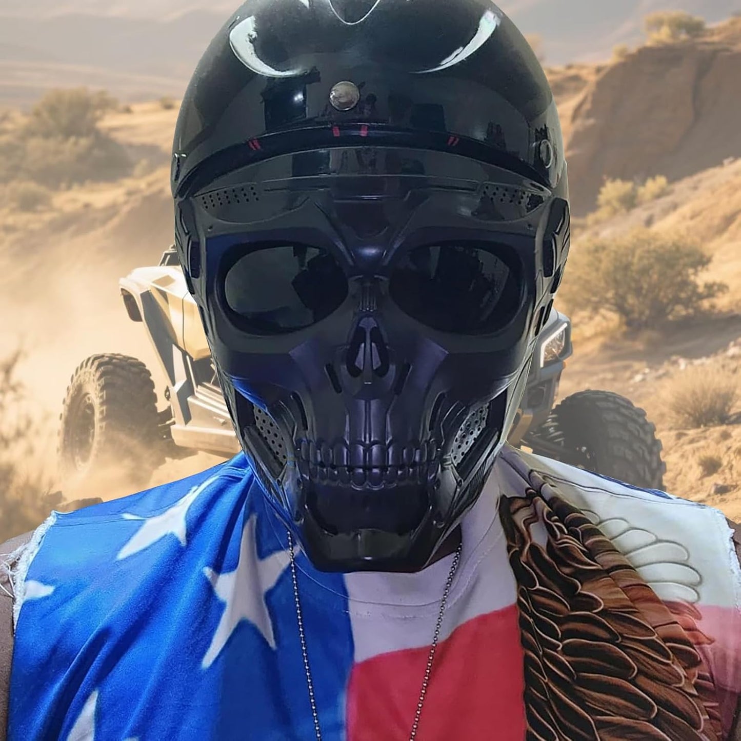 2PCS Airsoft Mask Paintball Mask Full Face Tactical Mask Suitable for CS Survival Games Shooting Cosplay Movie Halloween Skull Mask