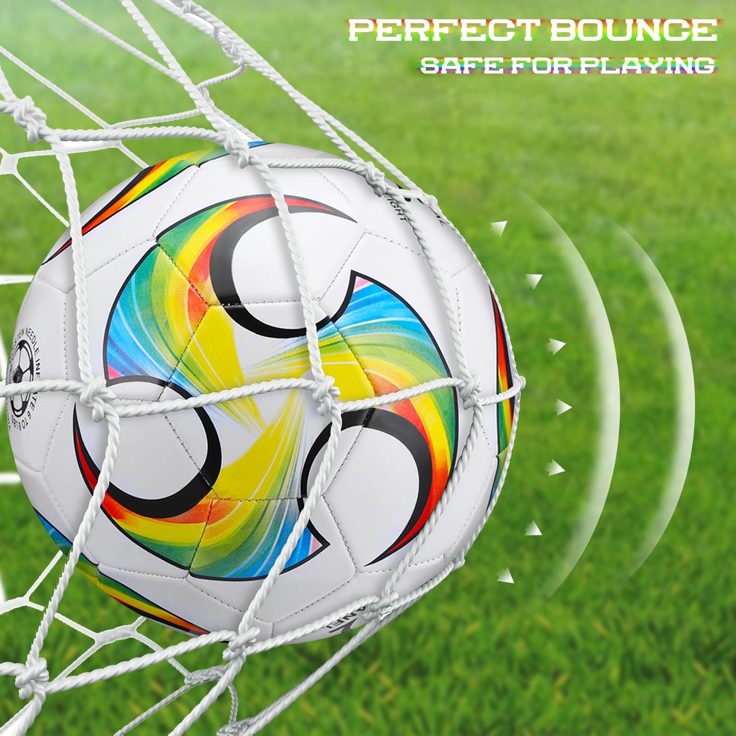Deekin 6 Pcs Soccer Ball Bulk with Pump Needle Size 5/4/3 Deflated Official Soccer Ball for Indoor Outdoor Sport Training Practice Accessories for Child Teen Adult Game Training(Size 3)
