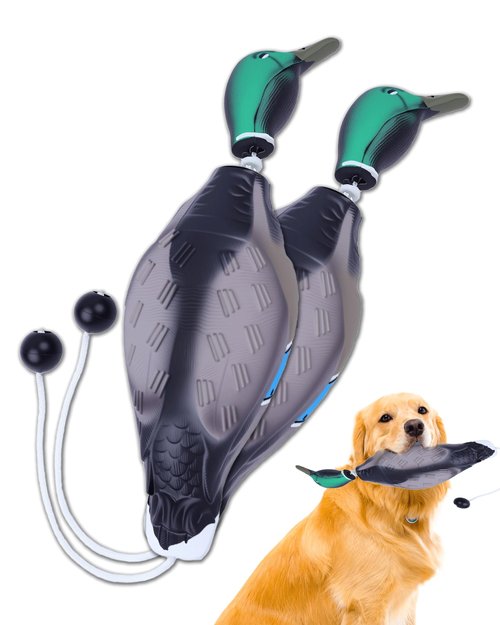 gardmate Dog Bumper for Water Retrieving - 2PCS Bionic Duck Dog Training Dummy with Floating and Tear - Hunting Dog Toy - Durable Bite-Resistant Toy for Hound Training(Duck)