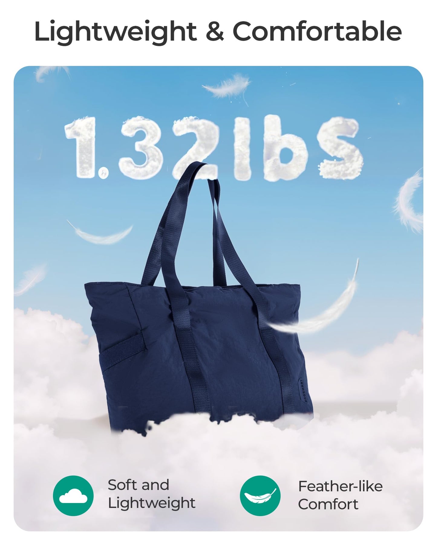 BAGSMART Tote Bag for Women with Zipper, Gym Tote with Compartments, Laptop Work Tote Nurse Dance Yoga Bag for Sport, Travel