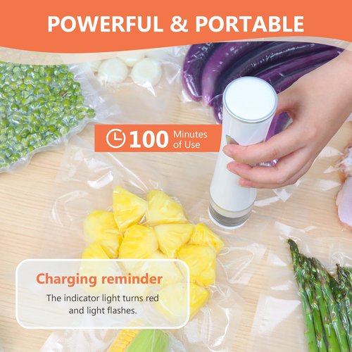 Kayiant Vacuum Sealer Set (Vacuum Sealer Machine + 40 Bags) Powerful Handheld Vacuum Sealer with Visual Water Tank, Waterproof Compact Protable 10X Preservation & Fresh