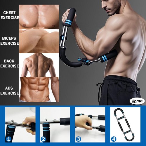 Twister Arm Trainer, 40-100lb Adjustable Chest Workout Equipment Portable Arm Trainer Exercise Fitness Equipment Detachable Power Twister Bar for Men at Home Office Anywhere