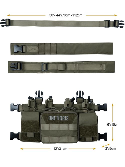 OneTigris Vulture Chest Rig, MOLLE Chest Rigs Tactical Chest Rig Dangler Pouch Utility Admin Pouch IFAK Medical Organizer