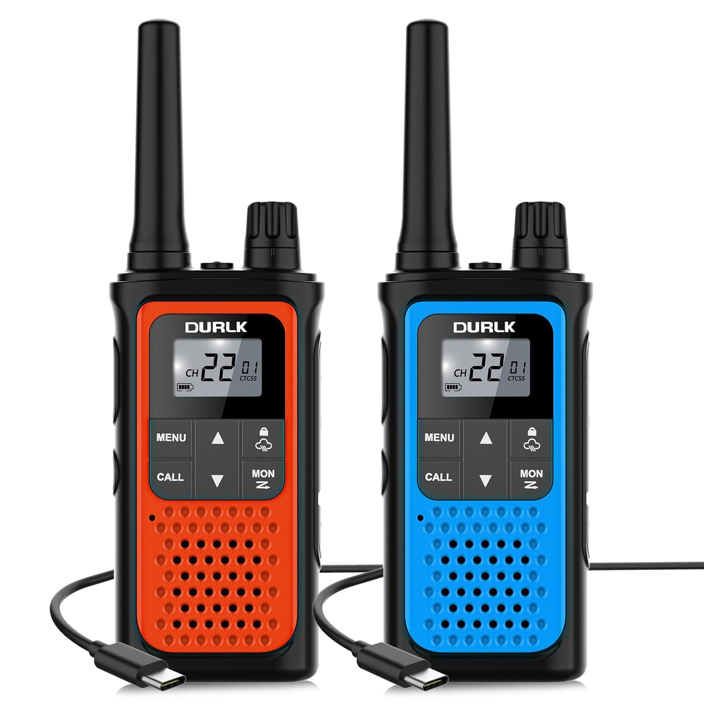 Walkie Talkies for Adults Long Range 2 Pack, Rechargeable Walkie Talkies 22 FRS Channels Two Way Radios with NOAA Weather Receiver, Noise Reduction, Volume Adjustment, LED Flashlight, 1800mAh Battery