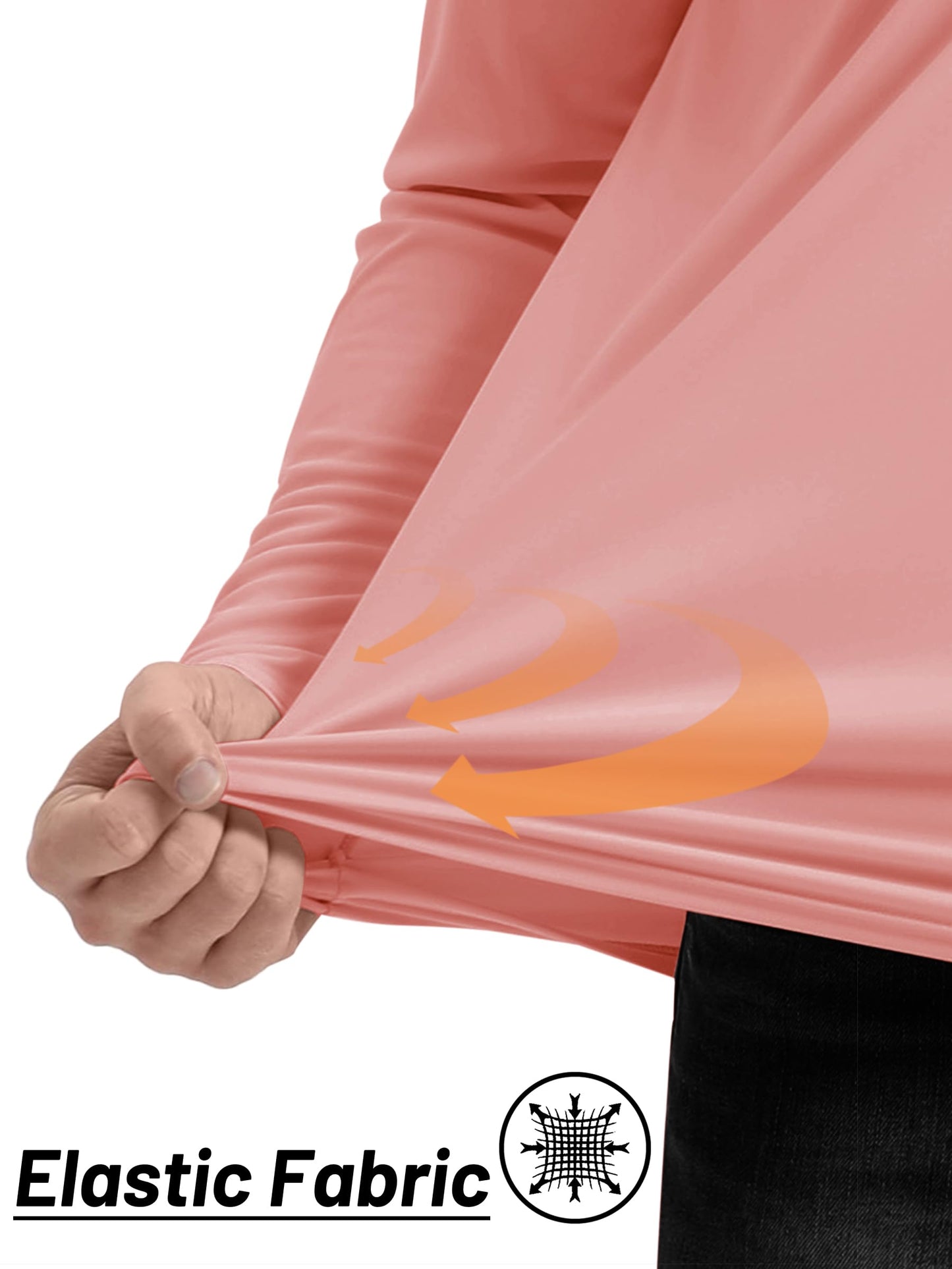 TACVASEN Mens UV Sun Protection Shirts Running Gym Athletic Long Sleeve Shirts for Swim Rash Guard Workout Dry Fit T-Shirts Grey Pink XXL