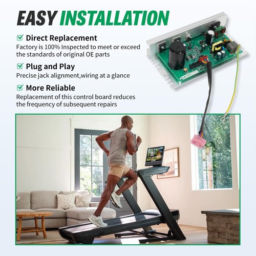Lazenta MC1618DLS Treadmill Control Board with Wire Harness,Compatible with Proform,NordicTrack,Icon,Gold's Gym Treadmill Motherboard,Motor Controller Lower Board with Black Sockets,Replacement 398056