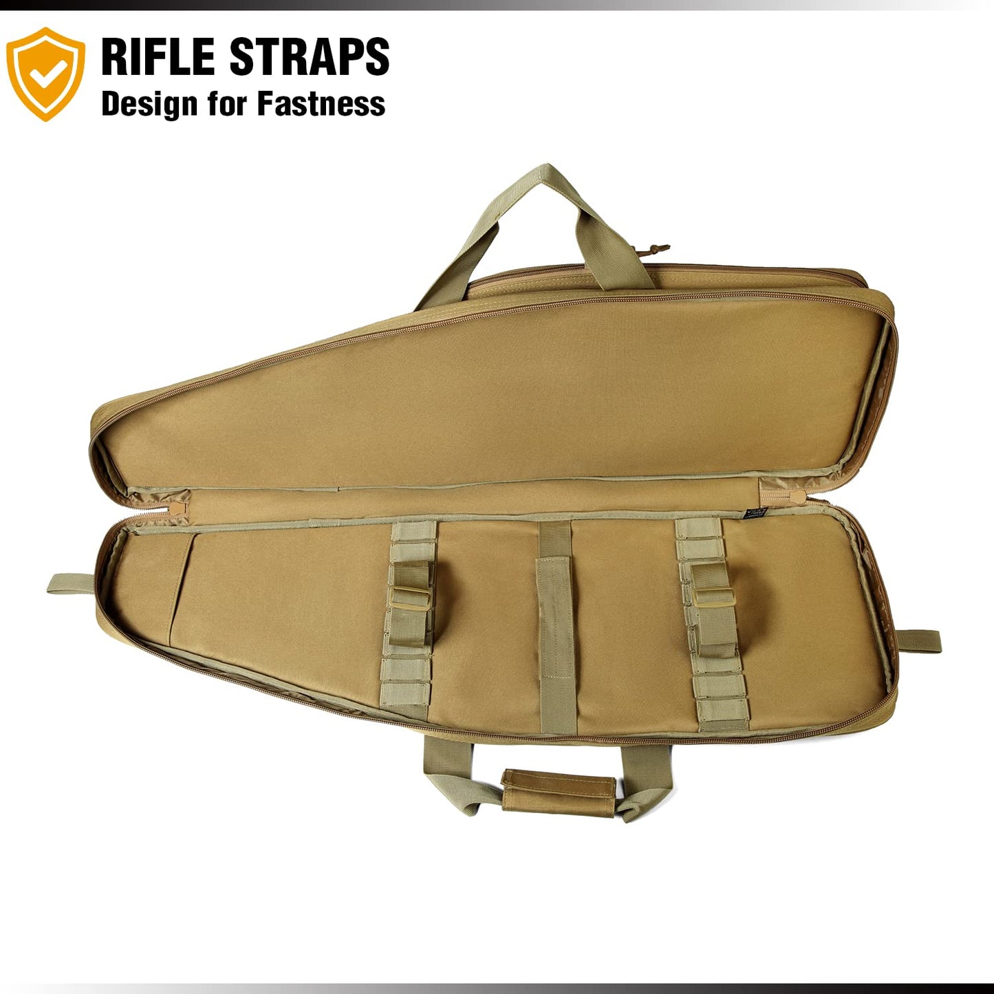 DBTAC Urban Classic Tactical Single Scoped Long Gun Bag Soft Rifle Case for Shooting Range Outdoor Hunting | US Flag Patch + Universal Gun Holder Included (Brown, 35" Single Rifle Case)