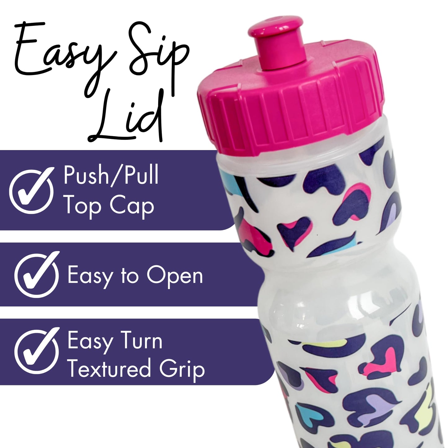 50 Strong | Kids BPA-Free Sports Water Bottle, 22 oz, Strawberries