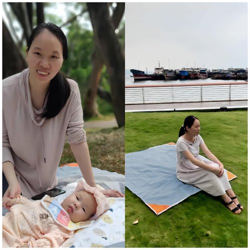 Orga'Neat Pocket Picnic Blanket, Sandproof Lightweight Pocket Camping Tarp, 55?³x 60??Foldable & Fits into Small Bag, Water Resistant Washable Quick Dry Compact Beach Mat for Outdoor Recreation
