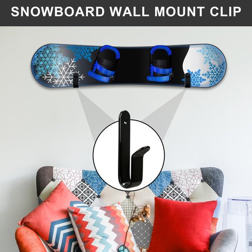 Rolitwils Snowboard Wall Mount Clips, Horizontal Skateboard Wall Mount，Snowboard Display Stand for Room, Garage